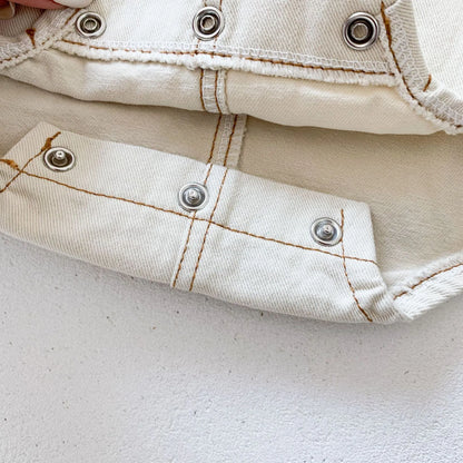 -ベビーオーバーオール デニム サスペンダーパンツ ロンパース 半袖ボーダーTシャツ - mamahalo shop - オーバーオール -  べビー服 - 子供服 - 男の子 - 女の子