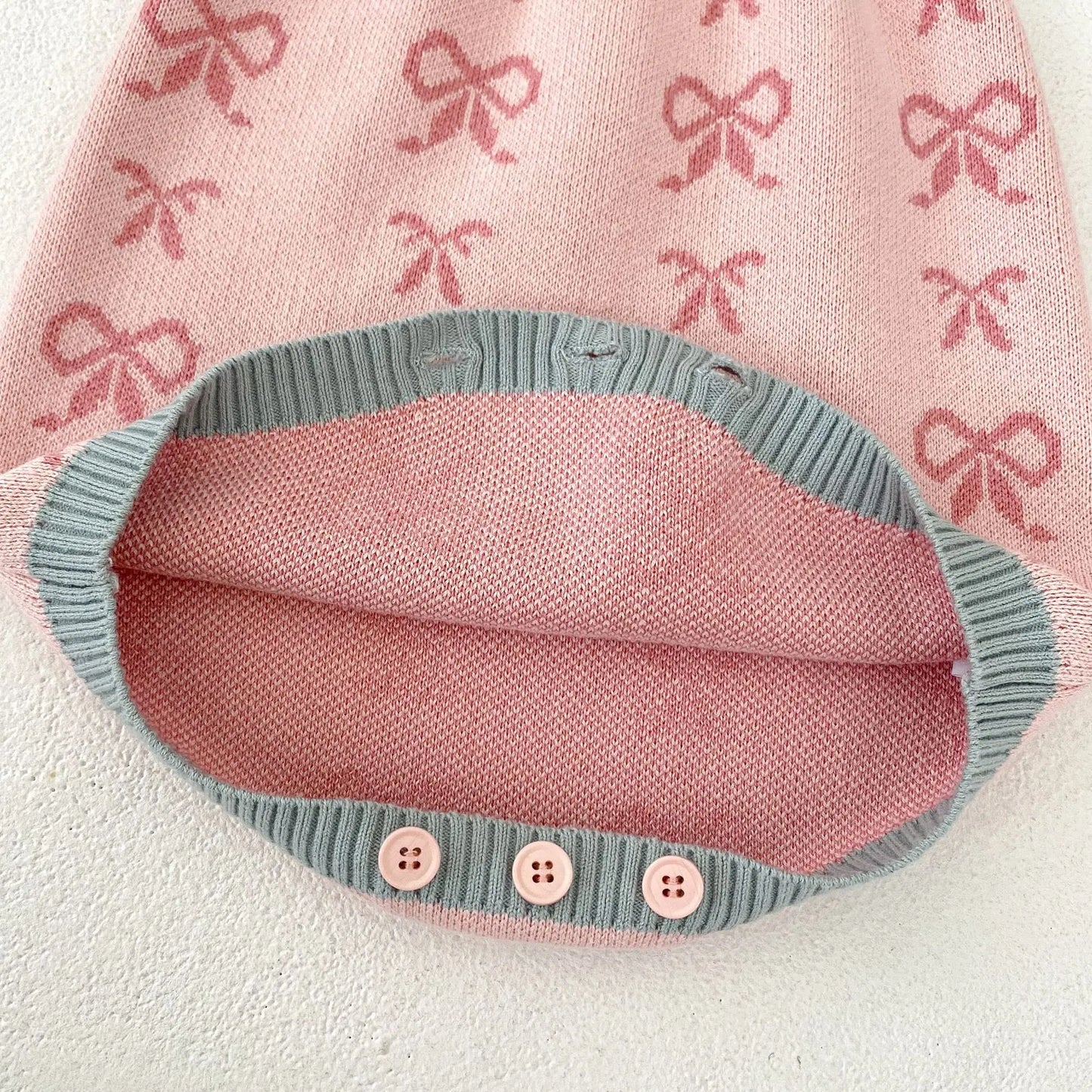 -ベビーカーディガン/ロンパース ニットジャケット/ニットサスペンダーボディスーツ リボン【mh0006475】 - mamahalo shop - ロンパースセットアップ -  べビー服 - 子供服 - 男の子 - 女の子