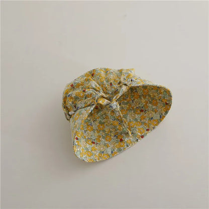 -ベビー帽子 つば広ボンネット サマーハット フラワー花柄プリント【mh0004989】 - mamahalo shop - ベビー用帽子 -  べビー服 - 子供服 - 男の子 - 女の子