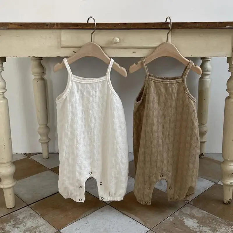 -ベビーサロペット キャミソールジャンプスーツ ロンパース シンプルベーシック 2カラー【mh0005403】 - mamahalo shop - サロペットパンツ・サスペンダーパンツ -  べビー服 - 子供服 - 男の子 - 女の子