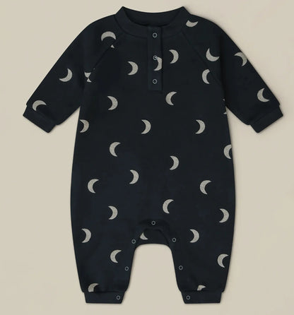 -ベビー長袖ロンパース ムーン月プリントジャンプスーツ ボーイズ 男の子 子供服 - mamahalo shop - 長袖ロンパース -  べビー服 - 子供服 - 男の子 - 女の子