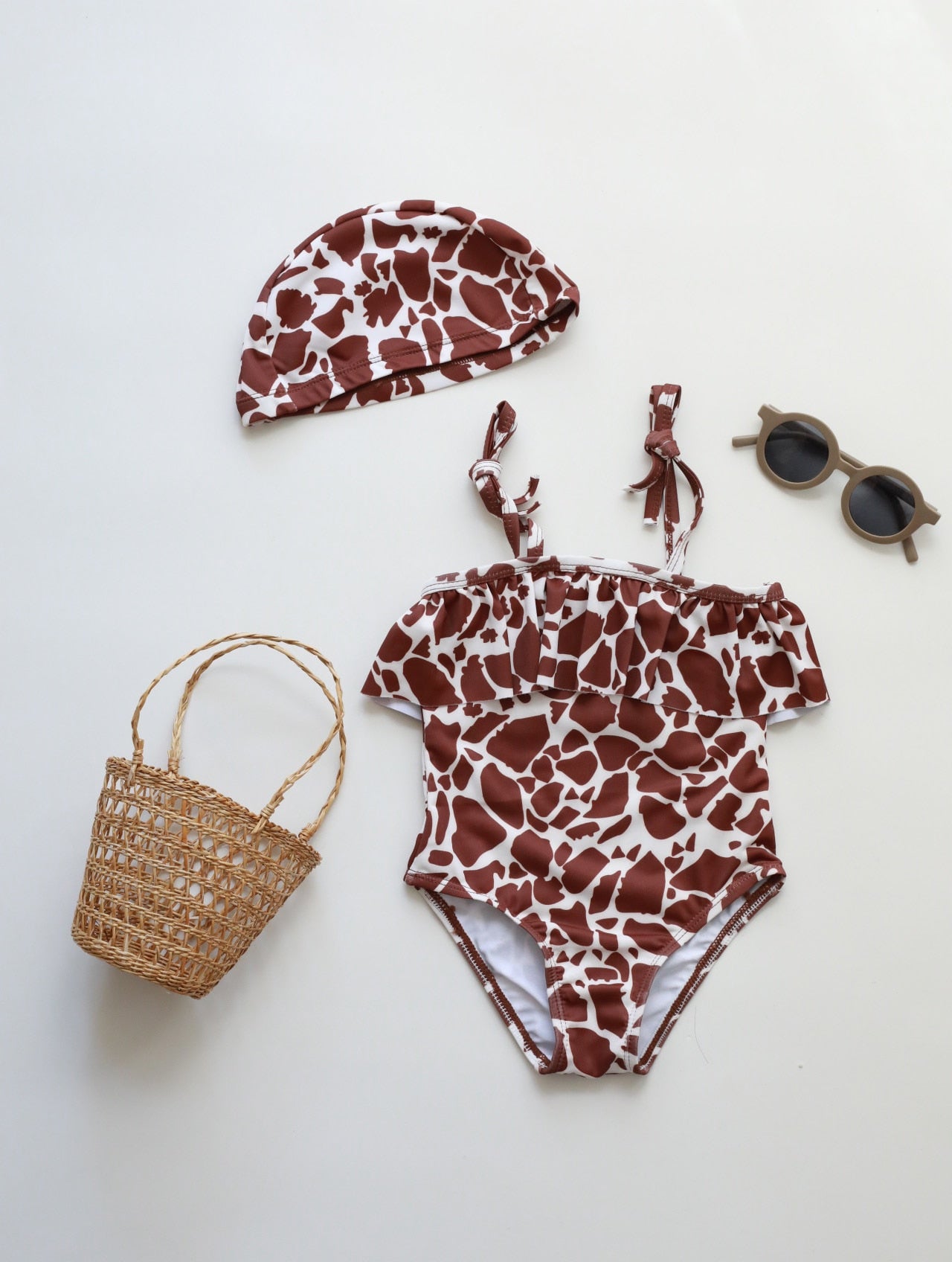 -キッズ 水着 フラワー 花柄 ノースリーブ ワンピース ビキニ セパレート 帽子 セット スイムウェア 14スタイル ガールズ【mh0002216】 - mamahalo shop - ベビー用水着 -  べビー服 - 子供服 - 男の子 - 女の子