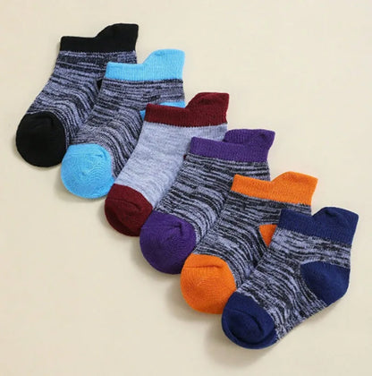 -ベビーキッズソックス 靴下6足セット ショートソックス 無地/アニマル【mh0006482】 - mamahalo shop - ベビー用靴下・タイツ -  べビー服 - 子供服 - 男の子 - 女の子