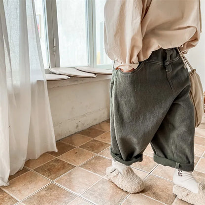 -キッズ ルーズ ロング パンツ - mamahalo shop - ロングパンツ・スウェットパンツ -  べビー服 - 子供服 - 男の子 - 女の子