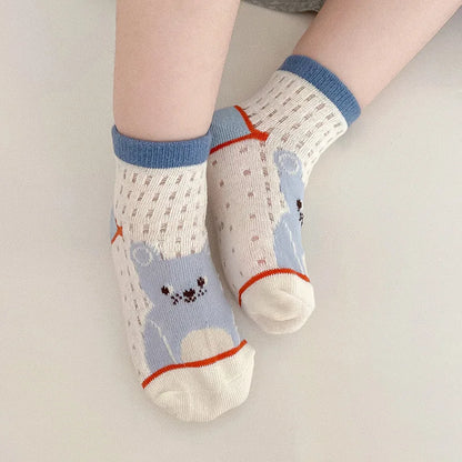 -キッズソックス 靴下5足セット カラフル メッシュ サマーショートソックス【mh0006102】 - mamahalo shop - ベビー用靴下・タイツ -  べビー服 - 子供服 - 男の子 - 女の子