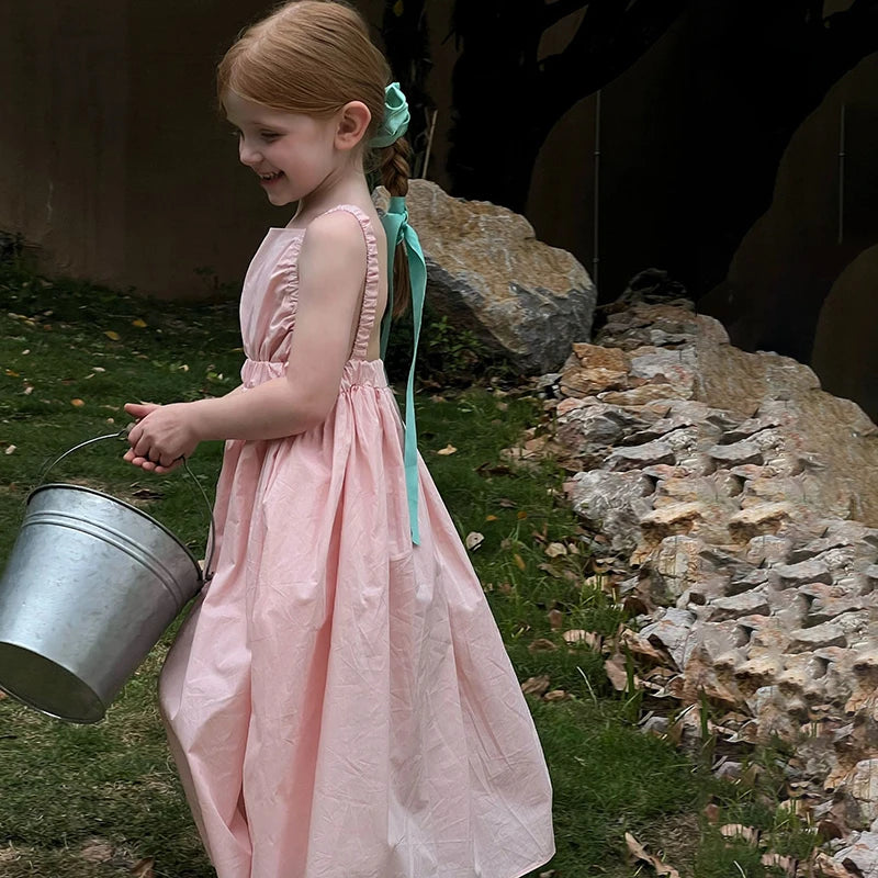 -キッズワンピース キャミソールドレスワンピース ピンク【mh0005853】 - mamahalo shop - ノースリーブワンピース -  べビー服 - 子供服 - 男の子 - 女の子