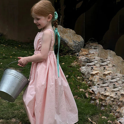 -キッズワンピース キャミソールドレスワンピース ピンク【mh0005853】 - mamahalo shop - ノースリーブワンピース -  べビー服 - 子供服 - 男の子 - 女の子