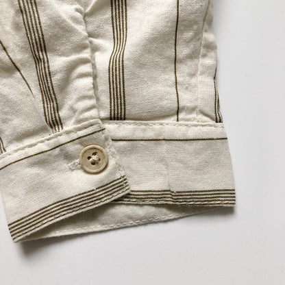 -キッズ服 長袖 シャツ ブラウス トップス ストライプ コットンリネン 男の子 - mamahalo shop - 長袖シャツ・ブラウス -  べビー服 - 子供服 - 男の子 - 女の子