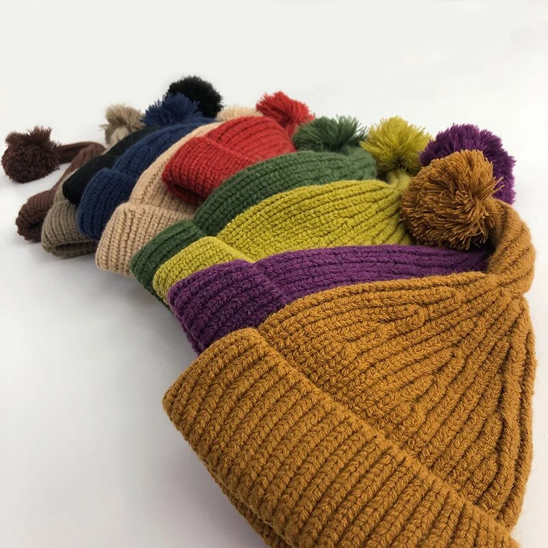 -キッズ帽子 ニット とんがり ぽんぽん ニットキャップ ニット帽 帽子 ピクミン帽子 ユニセックス 男の子 女の子 子供服 - mamahalo shop - ベビー用帽子 -  べビー服 - 子供服 - 男の子 - 女の子