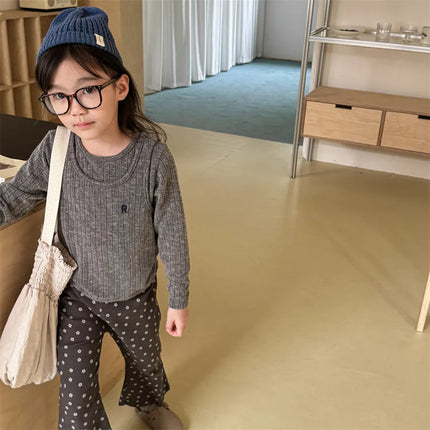 キッズトップス ニット 長袖ドッキングカットソー 2カラー - mamahalo shop - 長袖Tシャツ -  べビー服 - 子供服 - 男の子 - 女の子