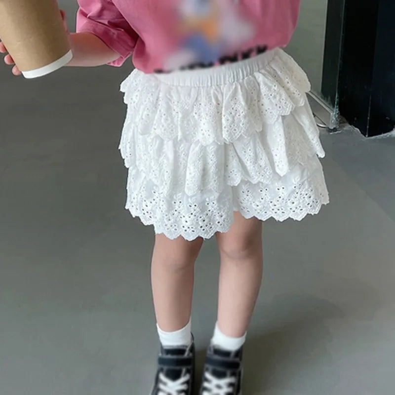 -キッズパンツ レースフリルショートパンツ キュロット - mamahalo shop - ハーフパンツ・ショートパンツ -  べビー服 - 子供服 - 男の子 - 女の子