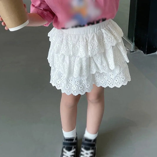 -キッズパンツ レースフリルショートパンツ キュロット - mamahalo shop - ハーフパンツ・ショートパンツ -  べビー服 - 子供服 - 男の子 - 女の子