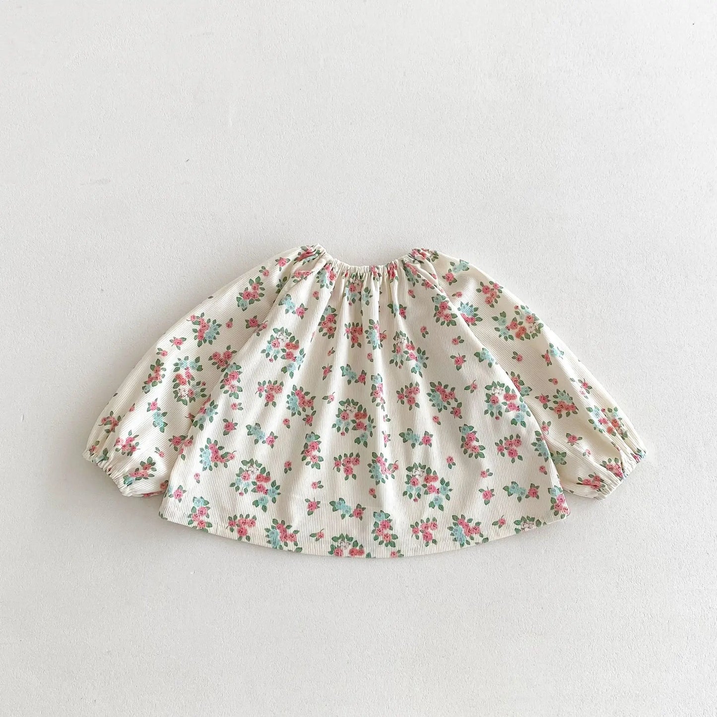 -キッズトップス 長袖チュニックブラウス スモック フラワー花柄プリント【mh0006363】 - mamahalo shop - 長袖シャツ・ブラウス -  べビー服 - 子供服 - 男の子 - 女の子