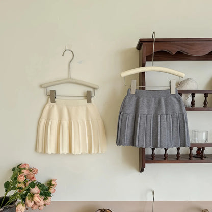 -キッズスカート ニットプレッピープリーツスカート 3カラー - mamahalo shop - スカート -  べビー服 - 子供服 - 男の子 - 女の子