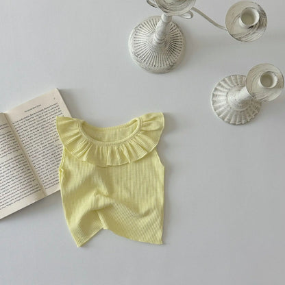 -ベビートップス ロータス サークル襟 ノースリーブTシャツ 3カラー【mh0006296】 - mamahalo shop - タンクトップ・キャミソール・ノースリーブトップス -  べビー服 - 子供服 - 男の子 - 女の子