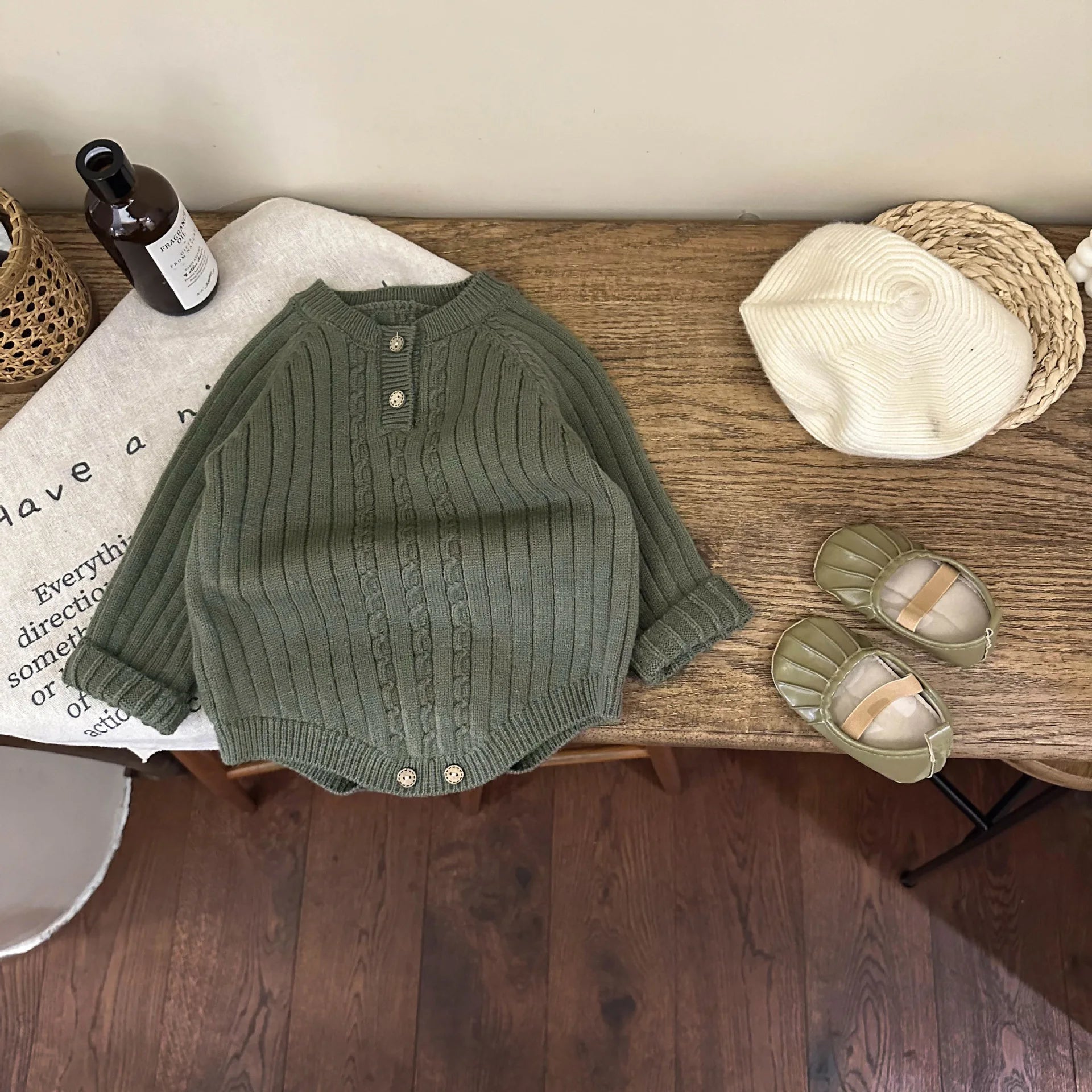 -ベビーロンパース 長袖セーターボディスーツ 3カラー【mh0004402】 - mamahalo shop - 長袖ロンパース -  べビー服 - 子供服 - 男の子 - 女の子