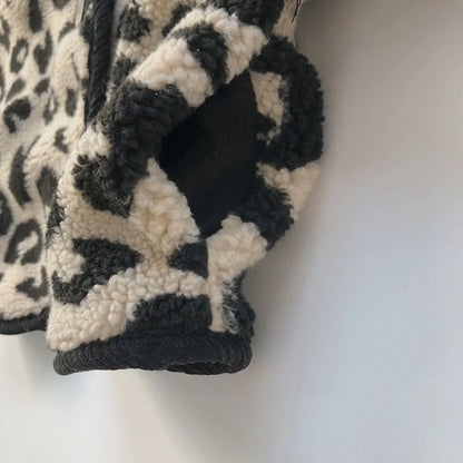 -☺︎ キッズアウター レオパード柄 フリースジャケット コート - mamahalo shop - ショートコート・ジャケット・ジャンパー -  べビー服 - 子供服 - 男の子 - 女の子