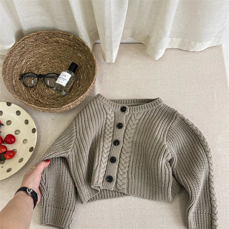 -キッズカーディガン ニット ルーズジャケット 2カラー - mamahalo shop - カーディガン・パーカー -  べビー服 - 子供服 - 男の子 - 女の子