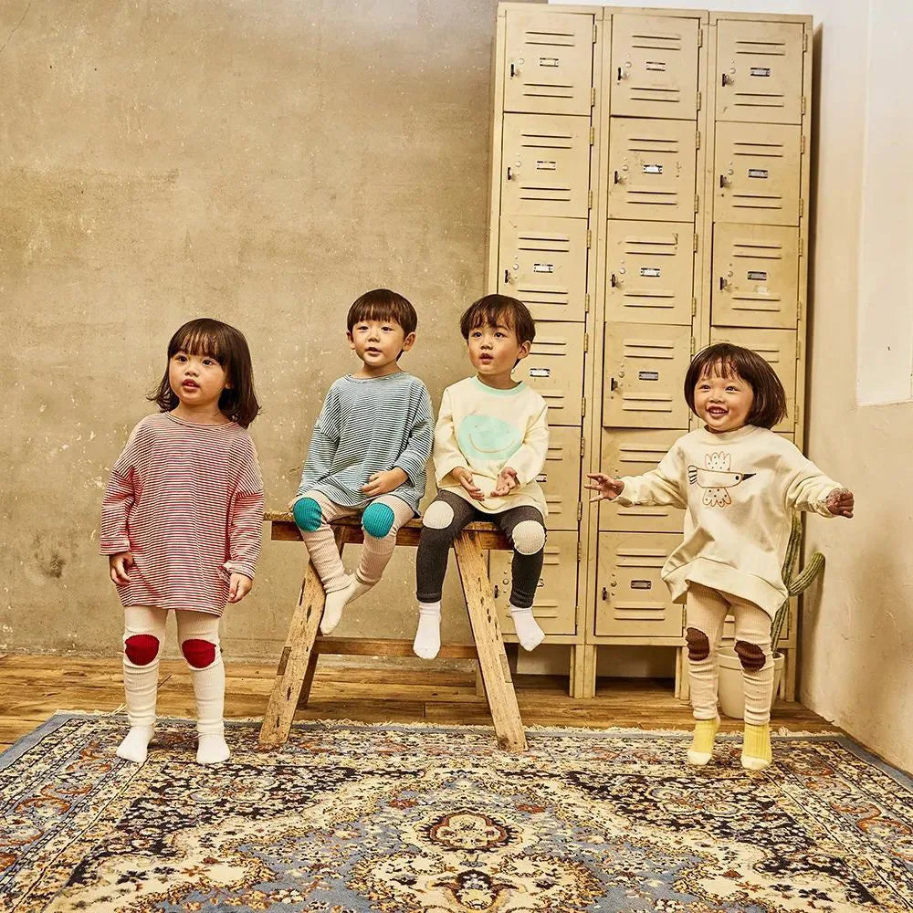 -キッズパンツ リブレギンスパンツ 膝パッチ 4カラー【mh0004422】 - mamahalo shop - レギンスパンツ -  べビー服 - 子供服 - 男の子 - 女の子