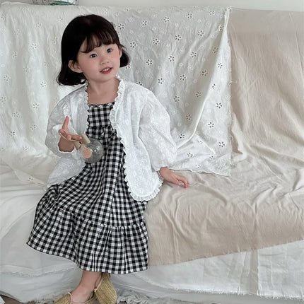 キッズワンピース チェックフリルキャミソールワンピース - mamahalo shop - ノースリーブワンピース -  べビー服 - 子供服 - 男の子 - 女の子