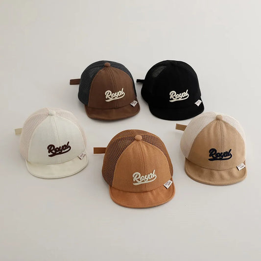 -ベビー帽子 メッシュキャップ 野球帽 レターロゴ刺繍 サマーハット【mh0005593】 - mamahalo shop - ベビー用帽子 -  べビー服 - 子供服 - 男の子 - 女の子