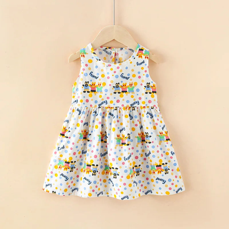 -キッズワンピース ノースリーブプリントワンピース アニマル/幾何学/フラワープリント【mh0005973】 - mamahalo shop - ノースリーブワンピース -  べビー服 - 子供服 - 男の子 - 女の子