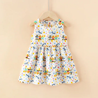 -キッズワンピース ノースリーブプリントワンピース アニマル/幾何学/フラワープリント【mh0005973】 - mamahalo shop - ノースリーブワンピース -  べビー服 - 子供服 - 男の子 - 女の子