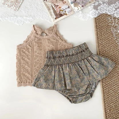 -ベビーキッズトップス レースニット キャミソール バックオープン 3カラー - mamahalo shop - タンクトップ・キャミソール・ノースリーブトップス -  べビー服 - 子供服 - 男の子 - 女の子