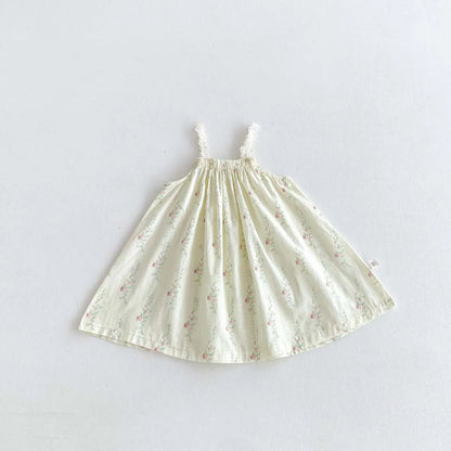 -キッズワンピース キャミソールワンピース フラワープリント/刺繍レース【mh0006223】 - mamahalo shop - ノースリーブワンピース -  べビー服 - 子供服 - 男の子 - 女の子