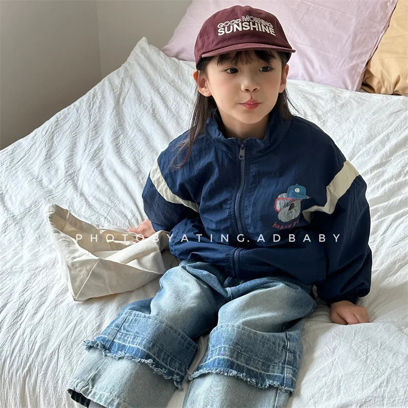 -キッズアウター ジャンパー ウィンドブレーカー ジッパージャケット 2カラー - mamahalo shop - ショートコート・ジャケット・ジャンパー -  べビー服 - 子供服 - 男の子 - 女の子