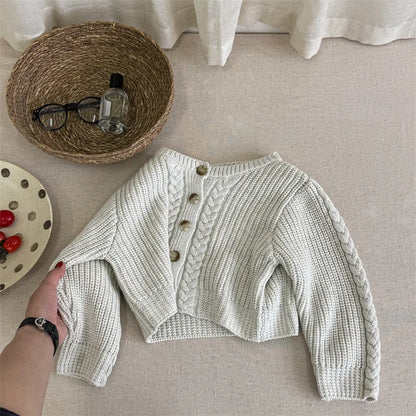 -キッズカーディガン ニット ルーズジャケット 2カラー - mamahalo shop - カーディガン・パーカー -  べビー服 - 子供服 - 男の子 - 女の子