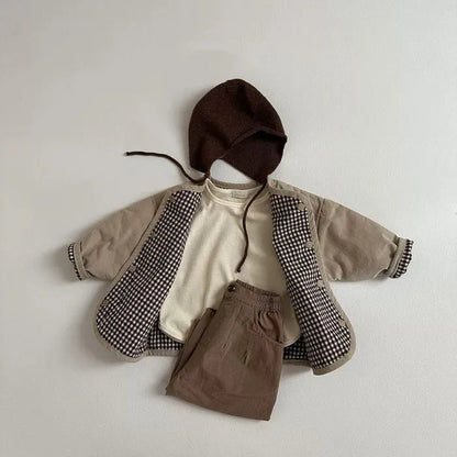 -ベビーパンツ ルーズワイドシンプルベーシックロングパンツ ブラウン【mh0007215】 - mamahalo shop - ロングパンツ・スウェットパンツ -  べビー服 - 子供服 - 男の子 - 女の子