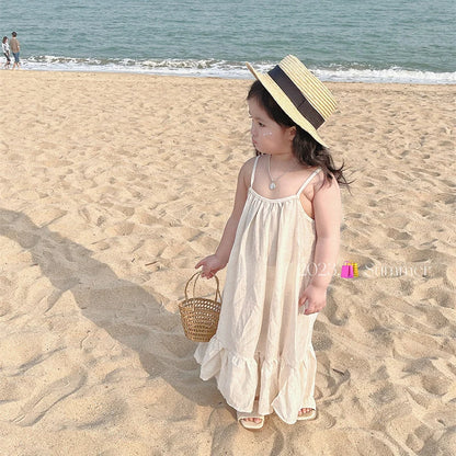 -キッズワンピース キャミワンピ キャミソールサマードレス 2カラー【mh0006249】 - mamahalo shop - ノースリーブワンピース -  べビー服 - 子供服 - 男の子 - 女の子