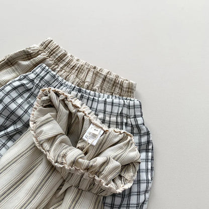 -キッズパンツ サマージョガーパンツ 薄手パンツ チェック/ストライプ【mh0005519】 - mamahalo shop - ロングパンツ・スウェットパンツ -  べビー服 - 子供服 - 男の子 - 女の子