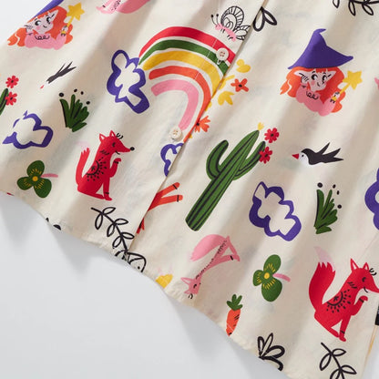 -キッズワンピース 半袖シャツドレス お絵描きプリント【mh0006138】 - mamahalo shop - 半袖ワンピース -  べビー服 - 子供服 - 男の子 - 女の子