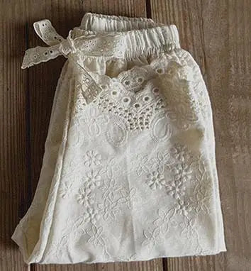 -ベビーパンツ レース刺繍 ロングパンツ リボン サマーパンツ - mamahalo shop - ロングパンツ・スウェットパンツ -  べビー服 - 子供服 - 男の子 - 女の子