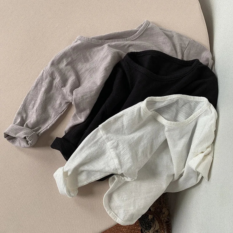 -キッズトップス 長袖ルーズ Tシャツ - mamahalo shop - 長袖Tシャツ -  べビー服 - 子供服 - 男の子 - 女の子