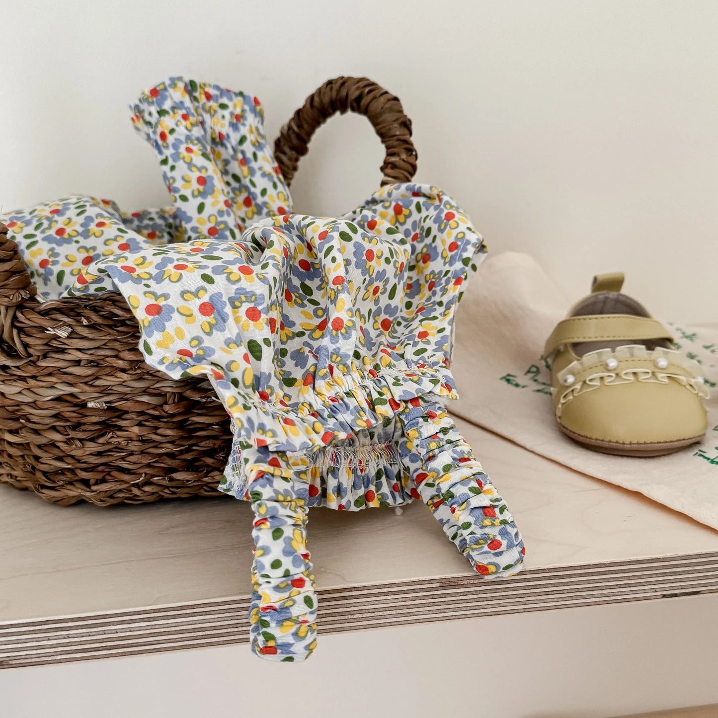 -ベビーロンパース キャミソールジャンプスーツ フラワー花柄プリント【mh0005912】 - mamahalo shop - ノースリーブロンパース -  べビー服 - 子供服 - 男の子 - 女の子