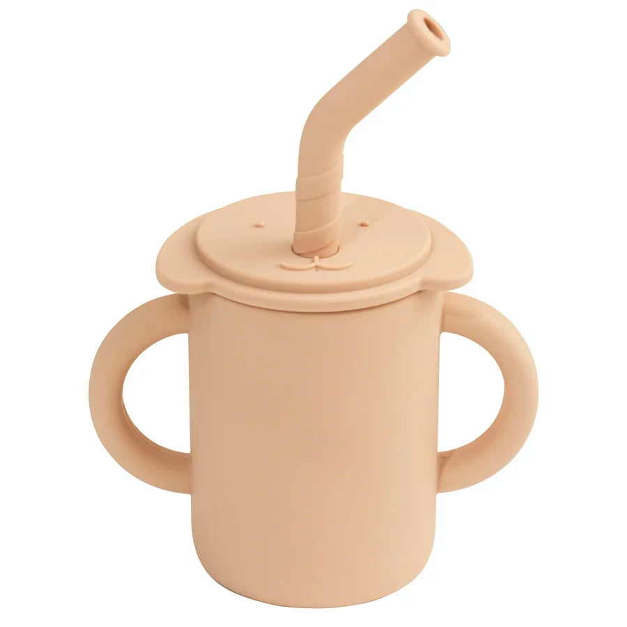 -☺︎ ベビーマグ ストローマグ ハンドル 持ち手付き 象エレファント シリコンカップ - mamahalo shop - ベビーキッズ食器 -  べビー服 - 子供服 - 男の子 - 女の子