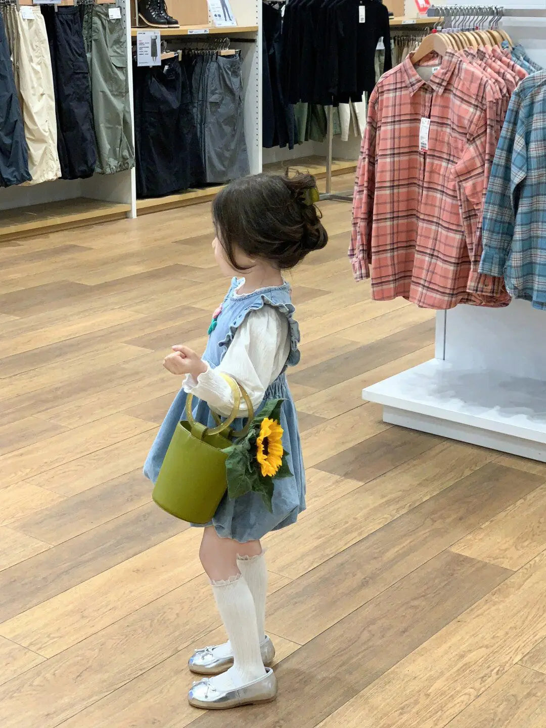 -キッズデニムフリルバルーンノースリーブワンピース【mh0004882】 - mamahalo shop - ノースリーブワンピース -  べビー服 - 子供服 - 男の子 - 女の子