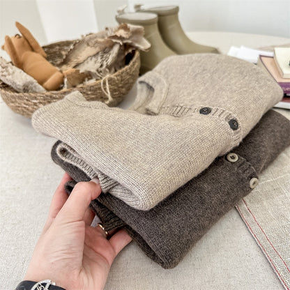 -キッズ ニット シンプル ベーシック カーディガン ユニセックス - mamahalo shop - カーディガン・パーカー -  べビー服 - 子供服 - 男の子 - 女の子