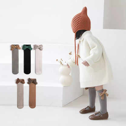 -ベビー キッズ リボン ハイソックス 靴下 2足 セット - mamahalo shop - ベビー用靴下・タイツ -  べビー服 - 子供服 - 男の子 - 女の子