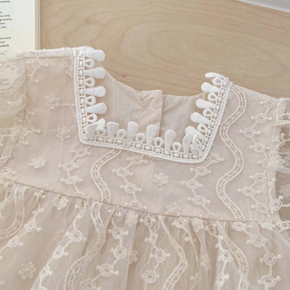 -ベビーロンパース レーススカート 半袖ボディスーツ ドレスロンパース【mh0004479】 - mamahalo shop - 半袖ロンパース -  べビー服 - 子供服 - 男の子 - 女の子