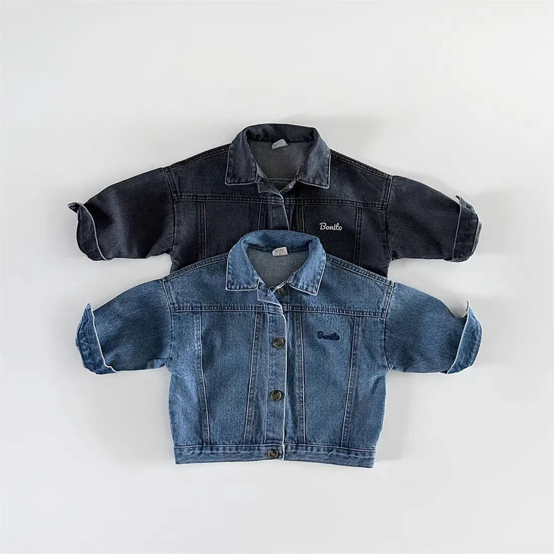 -ベビーアウター ベーシックデニムジャケットGジャン 2カラー - mamahalo shop - ショートコート・ジャケット・ジャンパー -  べビー服 - 子供服 - 男の子 - 女の子