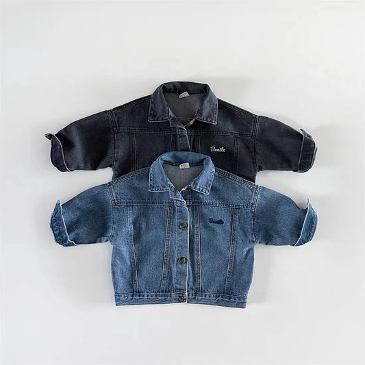 -ベビーアウター ベーシックデニムジャケットGジャン 2カラー - mamahalo shop - ショートコート・ジャケット・ジャンパー -  べビー服 - 子供服 - 男の子 - 女の子