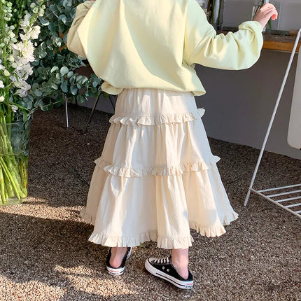 キッズスカート フリルティアードスカート ケーキスカート ホワイト - mamahalo shop - スカート - ベビー服 - 子供服 - 男の子 - 女の子