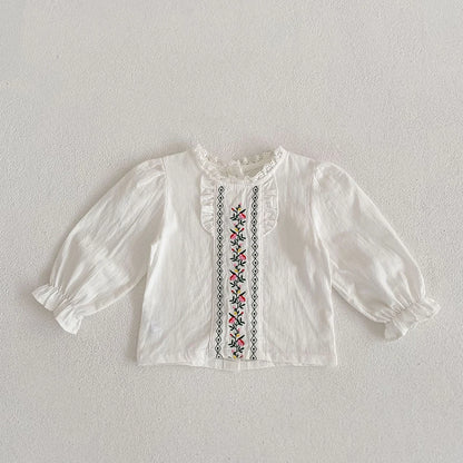 -ベビーセットアップ 2点セット 長袖フリルブラウス+ショートオーバーオール サロペットバルーンパンツ - mamahalo shop - 長袖セットアップ -  べビー服 - 子供服 - 男の子 - 女の子