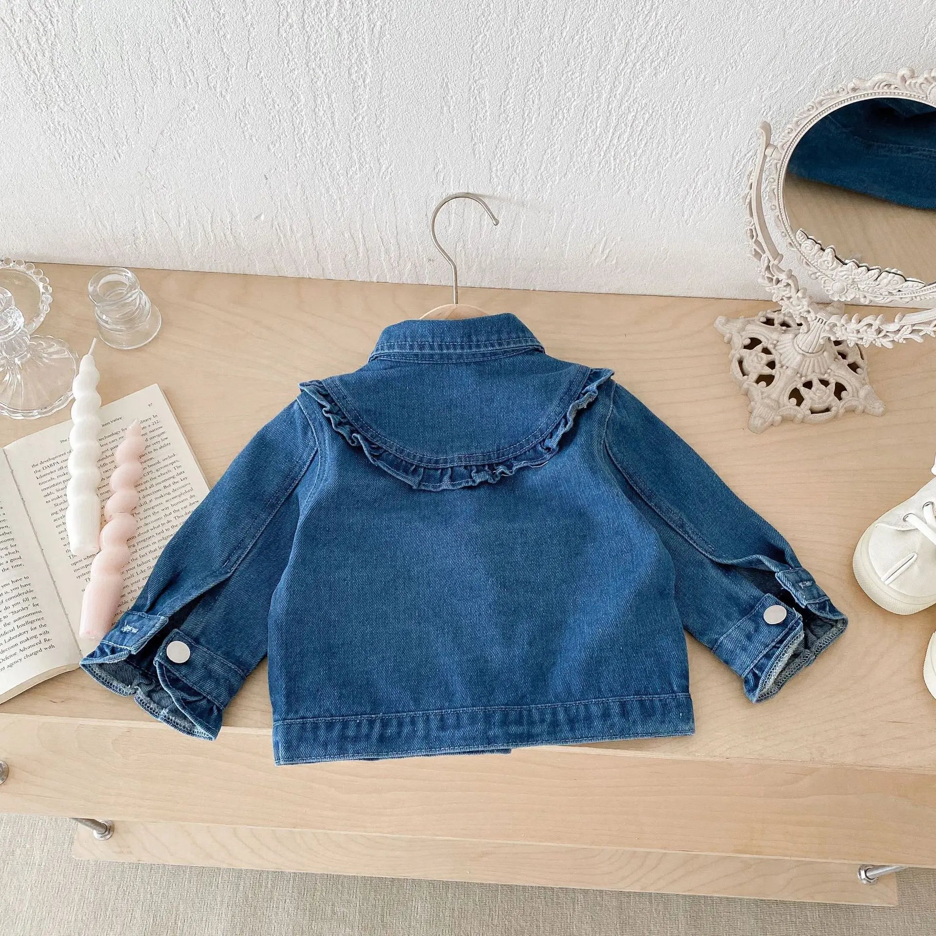 -キッズアウター デニムジャケット フリルコート Gジャン - mamahalo shop - ショートコート・ジャケット・ジャンパー -  べビー服 - 子供服 - 男の子 - 女の子