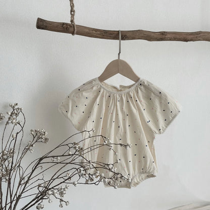 -ベビーロンパース 半袖ルーズボディスーツ カラフル刺繍【mh0006299】 - mamahalo shop - 半袖ロンパース -  べビー服 - 子供服 - 男の子 - 女の子