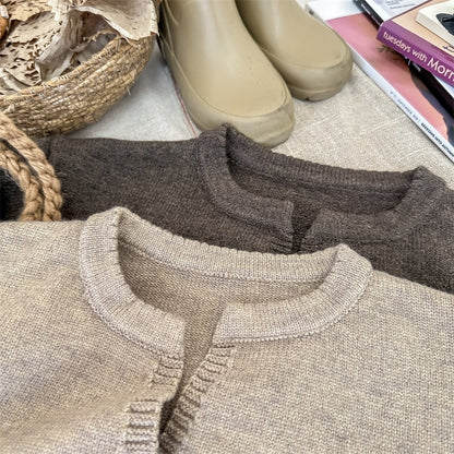 -キッズ ニット シンプル ベーシック カーディガン ユニセックス - mamahalo shop - カーディガン・パーカー -  べビー服 - 子供服 - 男の子 - 女の子